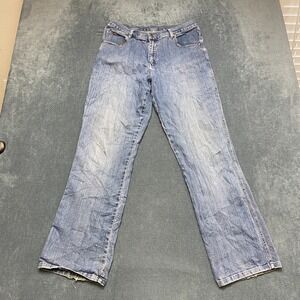 Lee Jeans Womens 14M Blue Denim Light Wash Medium Wash Pockets Straight Leg